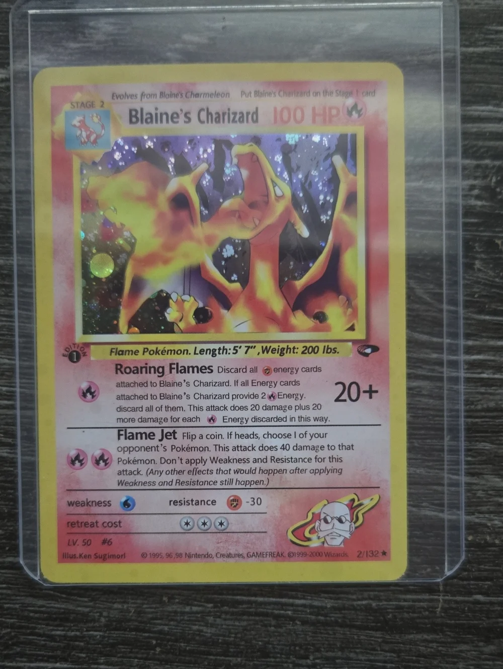 Blaine's Charizard Proxy Holo Pokémon Card